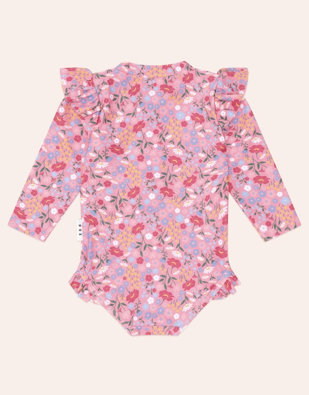Huxbaby - Vintage Floral Frill Swimsuit - Babies-Kids