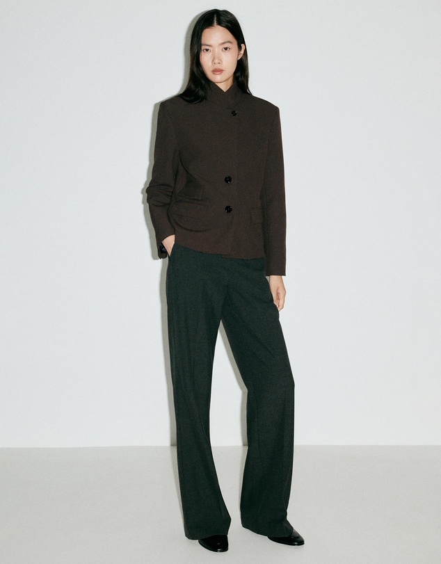 M.N.G - Houndstooth Blazer with High Neck