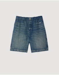 Sandro - Denim Logo Shorts