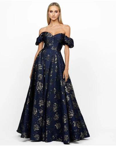 Bariano - Sandy Sweetheart Off Shoulder Gown