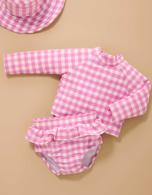 Purebaby - Printed Long Sleeve Rashie Set- Kids-Babies