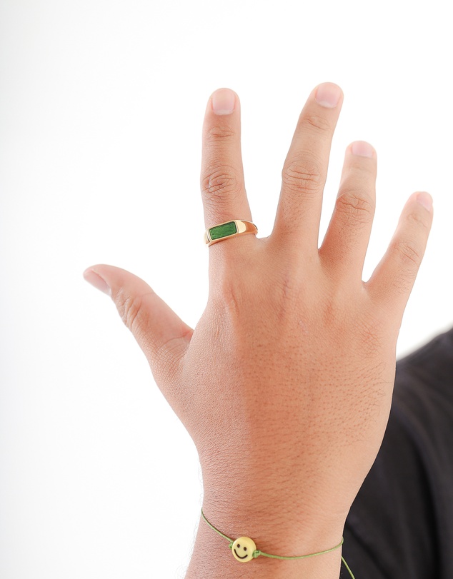 Kuzzoi - ICONIC EXCLUSIVE - Enamel Signet Ring in Gold-Plated 925 Sterling Silver