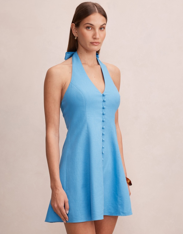 Forever New - Ina Button Front Halter Neck Mini Dress
