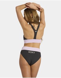 Roxy - Womens Roxy Active C Block High Waist Bikini Bottom