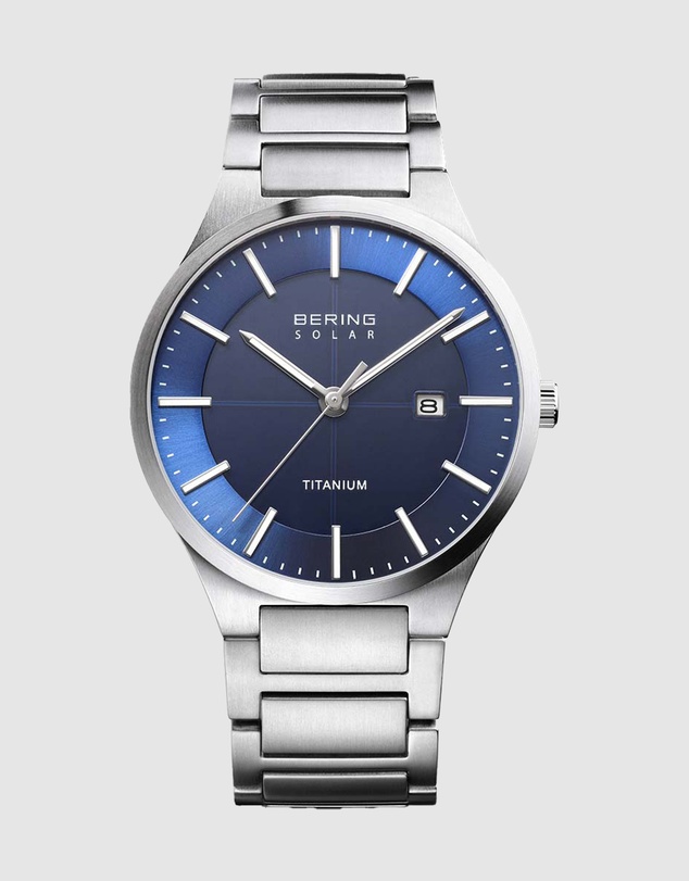 Bering - Solar 39mm Silver Titanium Watch