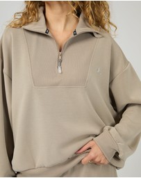 All About Eve - Luxe Active 1/4 Zip Stone