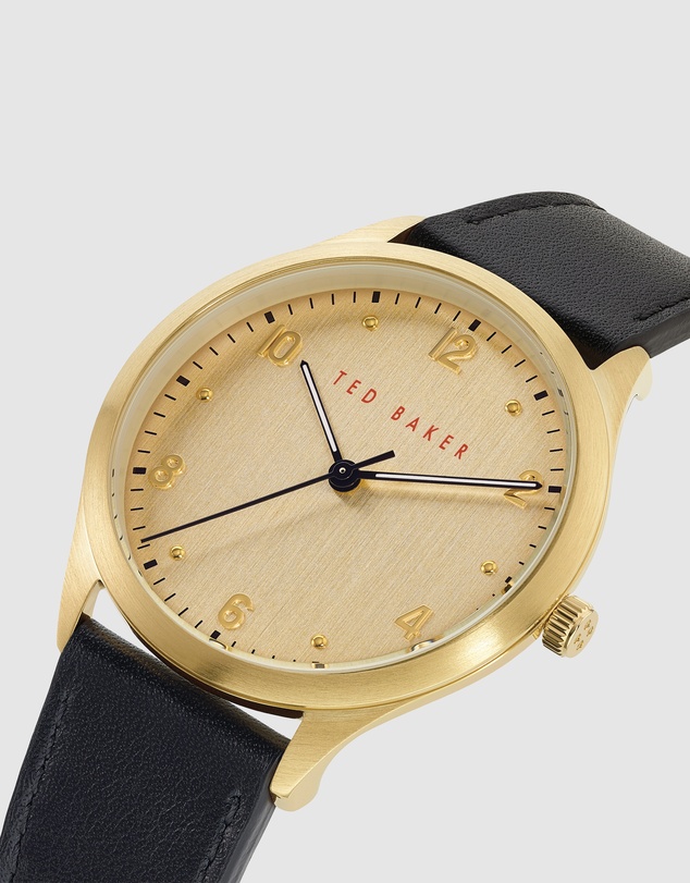 Ted Baker - Manhatt 40mm Black Leather Watch