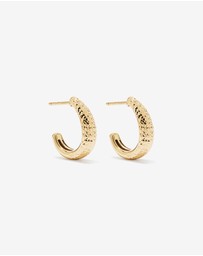 Michael Hill - Textured Hoop Earrings in 18Kt Vermeil