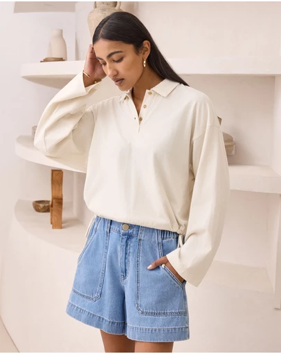 Ceres Life - Elke Collared Tie Top