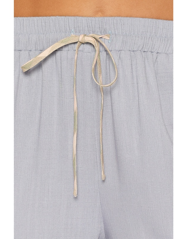 Petal & Pup - Venda Contrast Trim Pants - Light Blue Linen