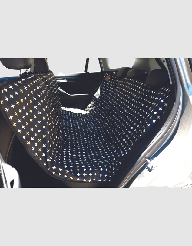 Mog & Bone - Car Seat Cover - Black Metallic Cross