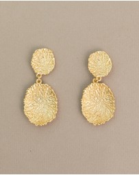 Meshca - Coral Textured Earrings