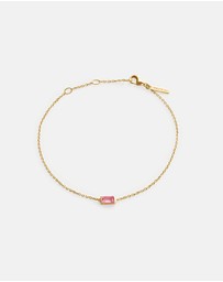 Kirstin Ash - Baguette Birthstone Bracelet October Pink Topaz