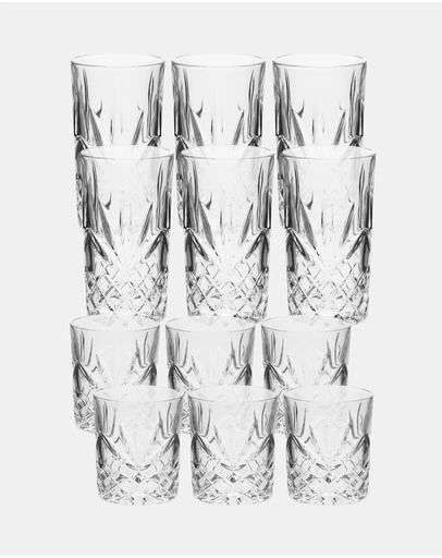 HOTTIE - Jonnie Traditional 12-Piece Glass Set