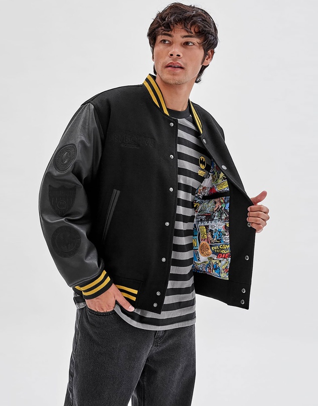 GUESS Originals - GUESS Originals x Batman Black Letterman Jacket
