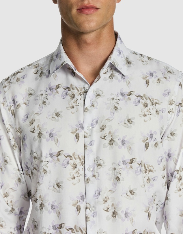 yd. - Derby Floral Bamboo Slim Shirt