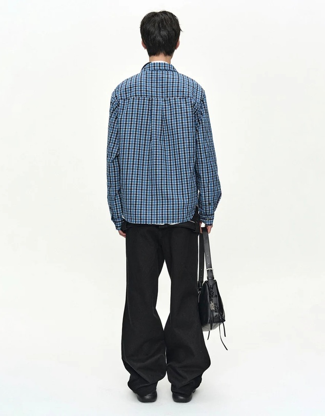 Andersson Bell - Blue Check Layered Shirt