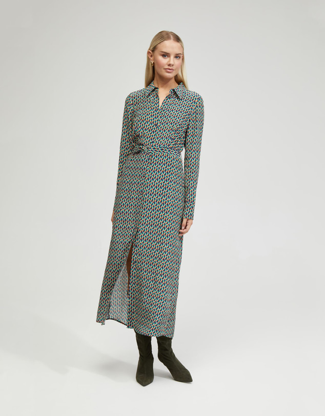 Oxford - Dianne Zigzag Print Shirt Dress