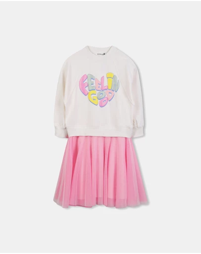 Billieblush - Feelin Good Heart Long Sleeve Dress - Kids-Teens