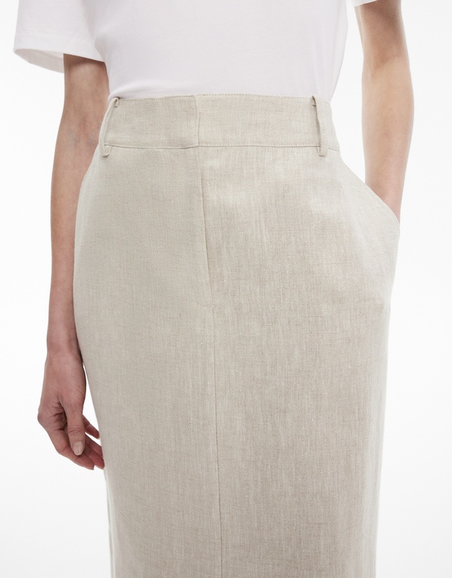 Witchery - Yarn Dye Linen Tailored Maxi Skirt