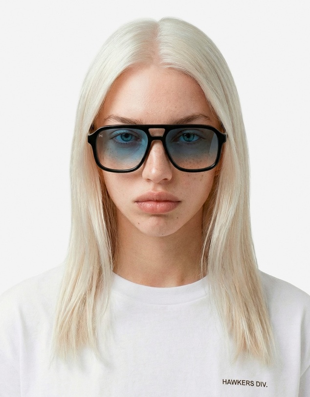 Hawkers Co - HAWKERS - CROUPIER Black Bluet Aviator Sunglasses for Men and Women UV400