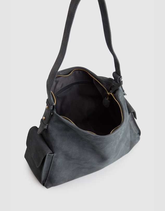 Evity - Narda Leather Pocket Hobo Bag