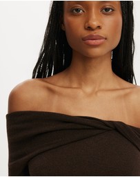 Cotton On - Twist Off Shoulder Ls Knit
