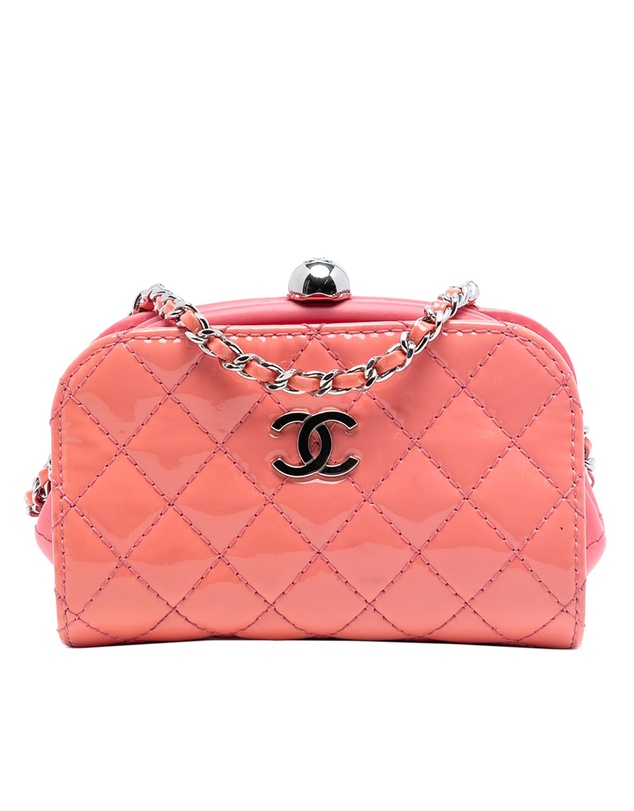 Pre-Loved by Azura Reborn - Pre-Loved CC Quilted Patent Frame Clutch with Chain