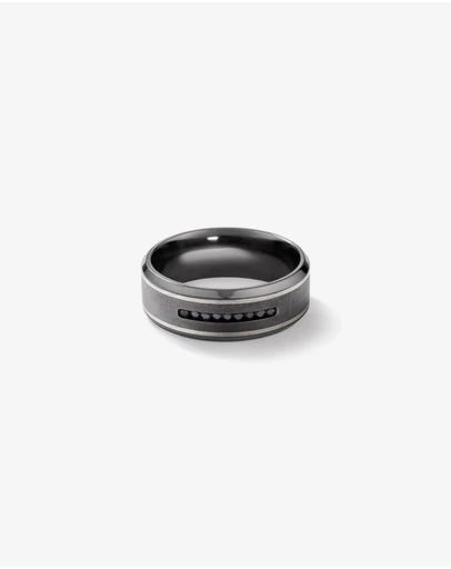 Michael Hill - 8mm Brushed Dome Wedding Band in Tantalum and 10kt White Gold