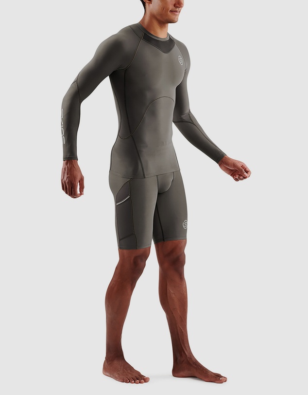 SKINS - SKINS Compression Men's Series-3 Active Long Sleeve Top Charcoal