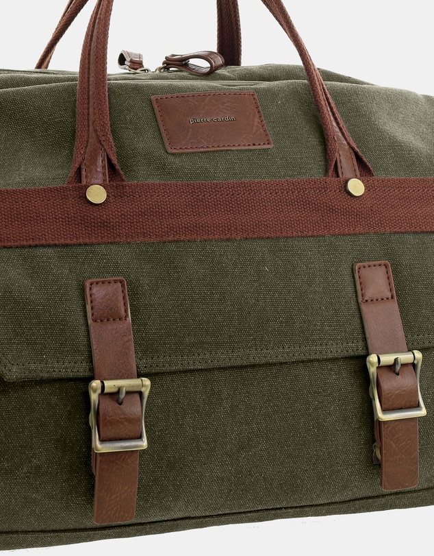 Pierre Cardin - Pierre Cardin Canvas Buckle Overnight Bag