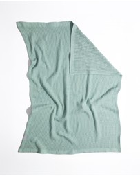 Living Textiles - Cotton Cellular Blanket - Sage