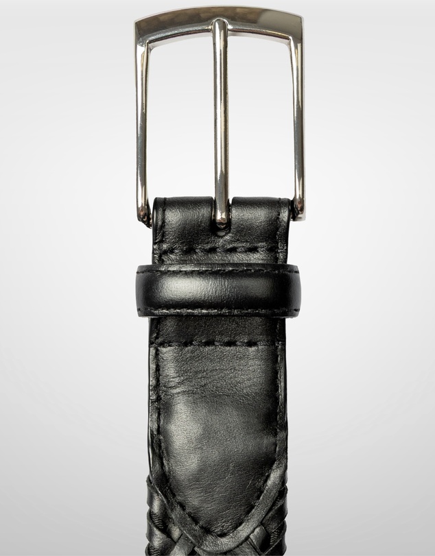 DENTS - Woven Stretch Plaited Leather Belt