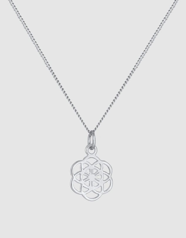 Elli Jewelry - Necklace Flower Of Life Ornament Symbol Flower In 925 Sterling Silver