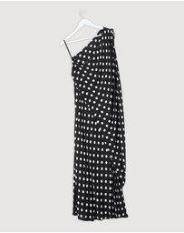 Revibe - Repaired BY JOHNNY. Dove Drape Polka Ankle Dress - AU 6