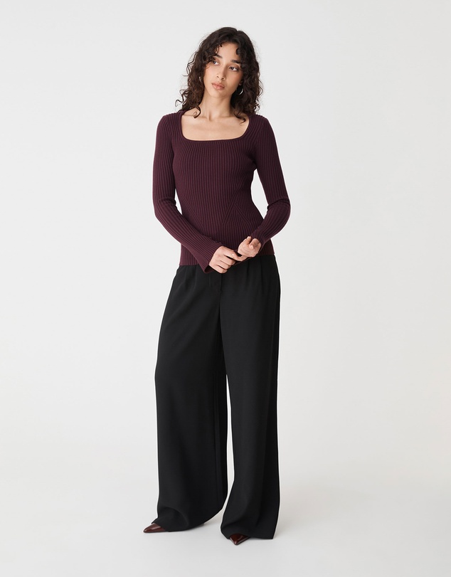 Forcast - Zahlia Square Neck Rib Knit