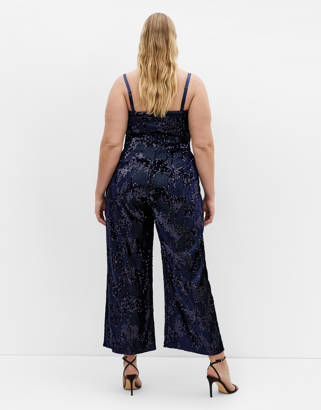 City Chic - Glimmer Sequin Strapless Jumpsuit