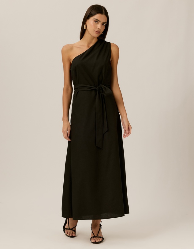 Tussah - Olive One Shoulder Midi Dress