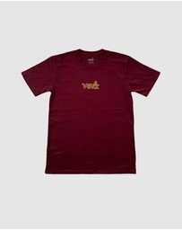 Verb - Verb Puffed Men Classic Logo 100% Cotton Skateboards Tshirt Burgundy