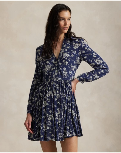 Polo Ralph Lauren - Floral Buttoned Crepe Dress