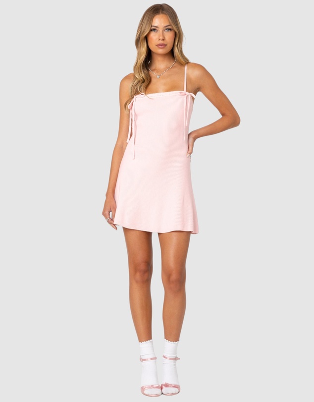 EDIKTED - Fridah Ribbed Knit Mini Dress