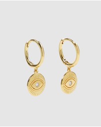 Arms Of Eve - Protective Eye Gold Hoop Huggies