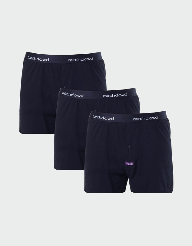 Mitch Dowd - Loose Fit Knit Boxer Shorts 3 Pack - Navy