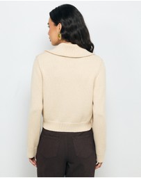 AERE - Lali Organic Cotton Zip Knit Cardigan