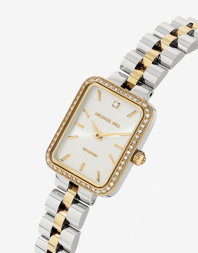 Michael Hill - Women's 0.20 Carat TW Diamond Bezel Watch in Gold Tone Stainless Steel