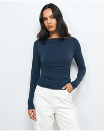 AERE - Ida Gathered Cupro Top