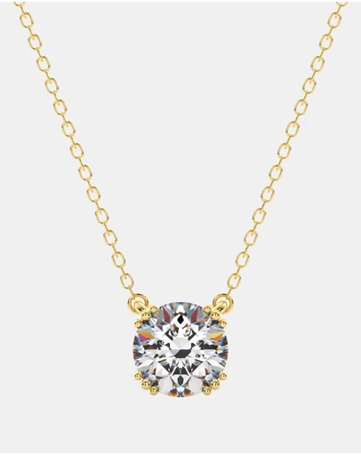 Georgini - Georgini Elegant Essentials 6.5mm Round Hidden Halo Pendant Gold