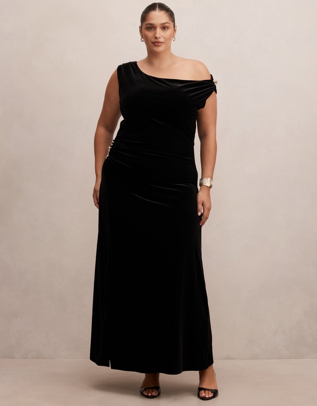 Forever New Curve - Winslet Curve Off Shoulder Velvet Gown