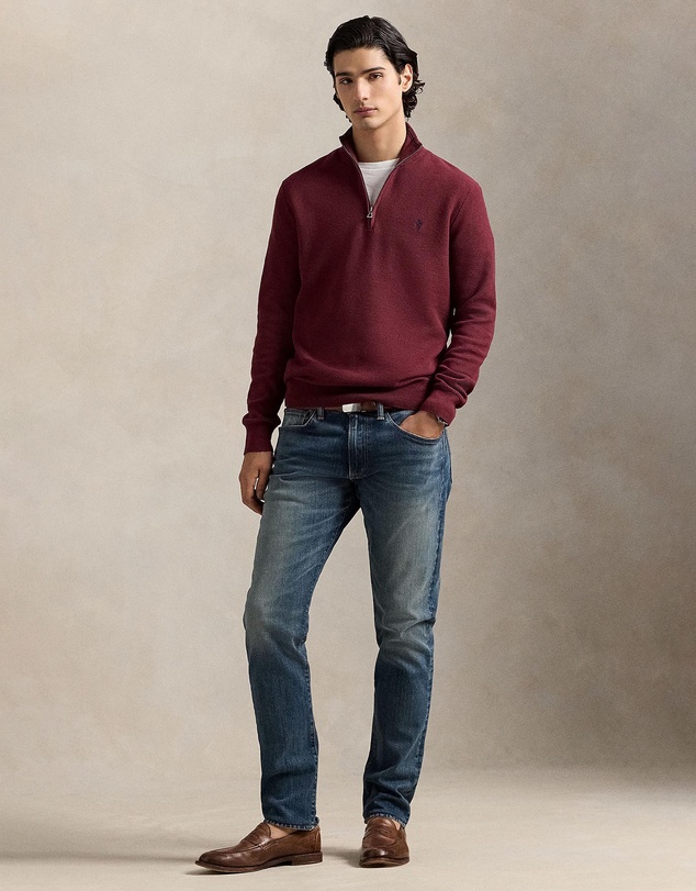 Polo Ralph Lauren - Mesh-Knit Cotton Quarter-Zip Sweater