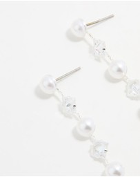 Lovisa - Silver Plated Cubic Zirconia & Pearl Drop Earrings